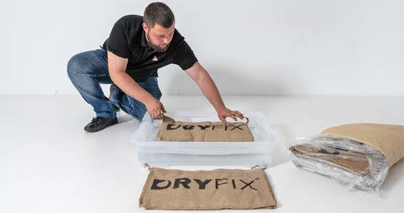 Anwendung Dryfix Bag Hochwasserschutz-Sack